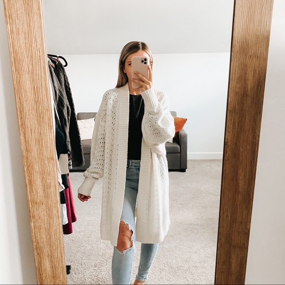 Knee Length Grey Cardigan Sweater A835 — MB CULTURE
